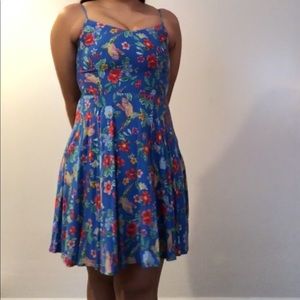 Old Navy Blue Tropical Floral Dress